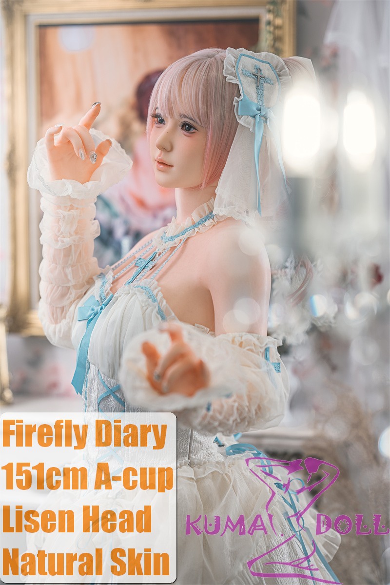 Firefly Diary 151cm A-cup Lisen Head Full Silicone Sex Doll With Body Make-up Pink-Haired Lolita Beauty