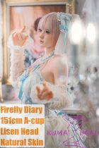 Firefly Diary 151cm A-cup Lisen Head Full Silicone Sex Doll With Body Make-up Pink-Haired Lolita Beauty