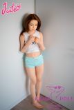 J-cute doll 137cm A-cup AGD17 head sex doll full silicone material in Mint Green Shorts