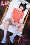 J-cute doll 137cm A-cup AGD17 head sex doll full silicone material in Orange Top