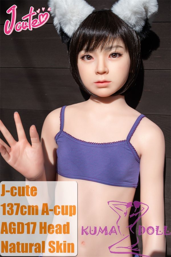 J-cute doll 137cm A-cup AGD17 head sex doll full silicone material in Purple Camisole