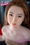 J-cute doll 137cm A-cup AGD17 head sex doll full silicone material in Brown Tube Top & Houndstooth Skirt