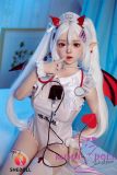 SHEDOLL Lolita type #20朵朵（Duoduo） head 148cm/4ft9 D-cup love doll body material customizable Vampire in White Nurse Outfit