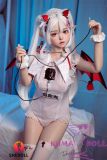 SHEDOLL Lolita type #20朵朵（Duoduo） head 148cm/4ft9 D-cup love doll body material customizable Vampire in White Nurse Outfit