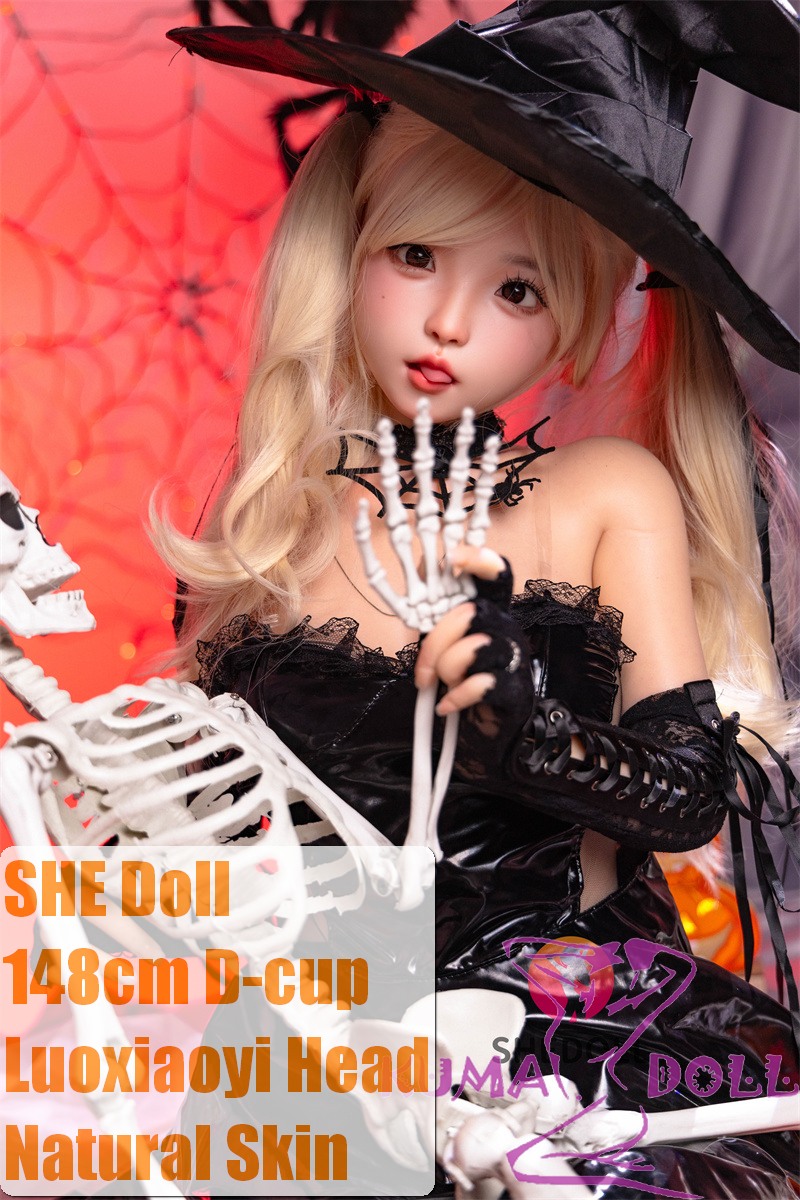 SHEDOLL Lolita type #2洛小乙 (Luoxiaoyi)  head 148cm/4ft9 D-cup love doll body material customizable Halloween Witch Edition