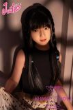 J-cute Doll Full Silicone Sex Doll 137cm A-cup AGD19 with new body makeup in  Black Top with Polka Dot Skirt