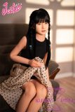 J-cute Doll Full Silicone Sex Doll 137cm A-cup AGD19 with new body makeup in  Black Top with Polka Dot Skirt