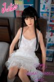 J-cute Doll Full Silicone Sex Doll 137cm A-cup AGD19 with new body makeup in White Tulle Dress