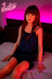 J-cute doll 137cm A-cup AGD17 head sex doll full silicone material in Black Nightgown