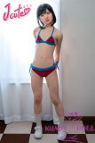 J-cute Doll Full Silicone Sex Doll 137cm A-cup AGD19 with new body makeup in Red and Blue Bikini