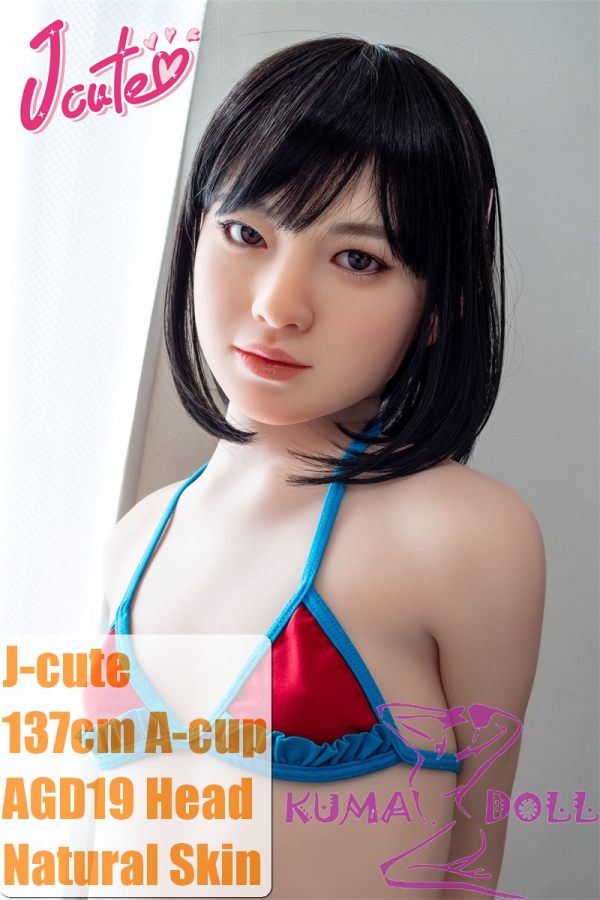 J-cute Doll Full Silicone Sex Doll 137cm A-cup AGD19 with new body makeup in Red and Blue Bikini