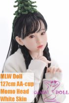 MLW Doll Full Silicone Sex Doll 127cm AA-cup Momo head in White Dress