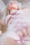 MLW Doll Sex Doll 87cm A-cup Yuu Head Full Silicone Torso in White Dress, and Pink Rope Bondage