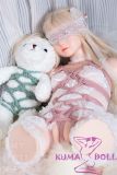 MLW Doll Sex Doll 87cm A-cup Yuu Head Full Silicone Torso in White Dress, and Pink Rope Bondage