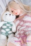 MLW Doll Sex Doll 87cm A-cup Yuu Head Full Silicone Torso in White Dress, and Pink Rope Bondage