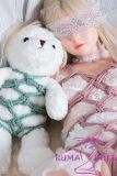 MLW Doll Sex Doll 87cm A-cup Yuu Head Full Silicone Torso in White Dress, and Pink Rope Bondage