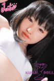 J-cute Doll Full Silicone Love Doll 149cm/4ft9 A-cup with Silicone Head AGD08 in White Lingerie
