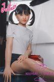 Copy J-cute Doll Full Silicone Love Doll 149cm/4ft9 A-cup with Silicone Head AGD08 in White Gymnastics Outfit