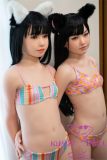 J-cute Doll Full Silicone Love Doll 149cm/4ft9 A-cup with Silicone Head AGD08 in Orange & Purple Bikini