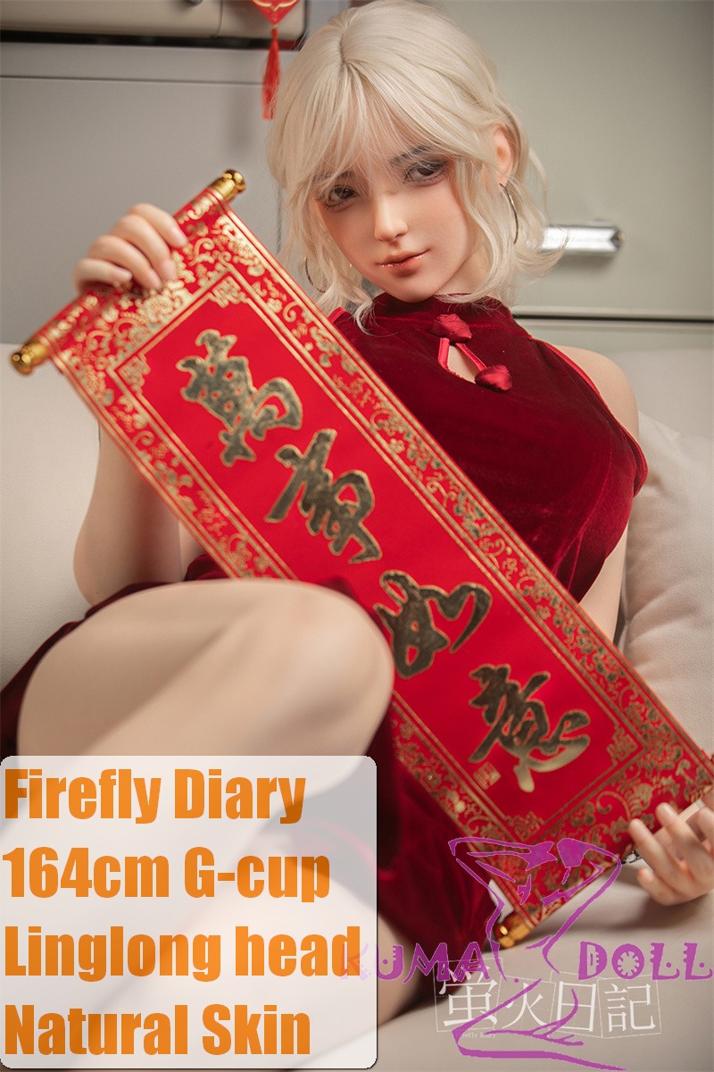 Firefly Diary 164cm G-cup Linglong Head Full Silicone Sex Doll With Body Make-up in Red Qipao