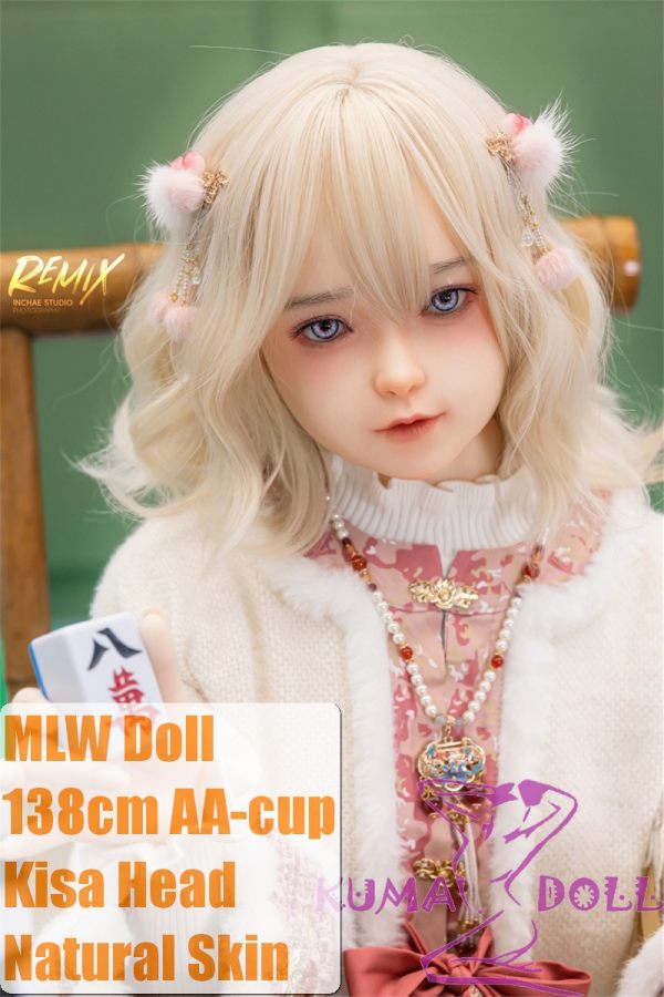 MLW doll Loli Sex Doll 138cm/4ft5 AA-cup Kisa Silicone material head with Yuhoshi Make-up (makeup selectable)
