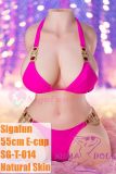 Sigafun Full Silicone Torso SG-T-014 Hannah 55cm E-Cup Natural Skin Sex Doll in Pink Bikini