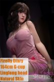 Firefly Diary 164cm G-Cup Linglong Head Full Silicone Sex Doll in Pink Dress
