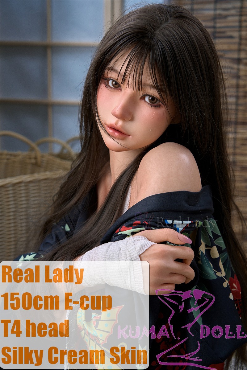 Real Lady Full Silicone Sex Doll 150cm E-cup Silky Cream Skin T4 head