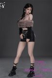 TOP-CYDOLL 168cm D-Cup Zhimin Head Full Silicone Doll in Bold Black Hot Girl Outfit