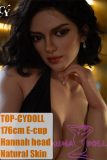 TOP-CYDOLL 176cm E-Cup Hannah  Head Full Silicone Doll Black Dress in a Bar