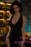 TOP-CYDOLL 176cm E-Cup Hannah  Head Full Silicone Doll Black Dress in a Bar