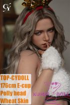 TOP-CYDOLL 176cm E-Cup Polly Head Full Silicone Doll Wrapped as a Christmas Gift