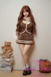 YUEdoll 140cm E-cup A3 Head Silicone Sex Doll AIO Seamless Body Selectable Brown School Uniform