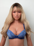 Lusandy Doll Full Silicone Belle Head 165cm D-cup Sex Doll with Body Make-up in Blue Lingerie