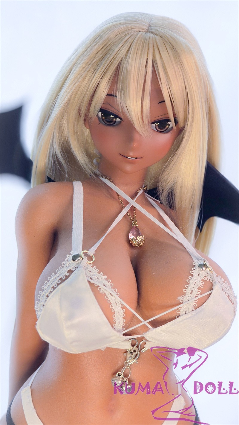 Mini doll sexable 60cm/2ft big breast silicone Succubus head Blonde Hair