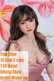 Top Sino 167cm E-cup silicone doll dressed in a stunning pink dress