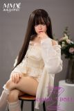 MMXDOLL 163cm D-cup Little Orange Head Full Silicone Sex Doll Craftman Makeup1 in White Dress
