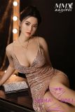 MMXDOLL 165cm F-cup Mengfei Head Full Silicone Sex Doll Realistic Makeup in Pink Sequin Dress
