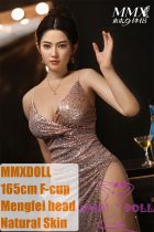 MMXDOLL 165cm F-cup Mengfei Head Full Silicone Sex Doll Realistic Makeup in Pink Sequin Dress