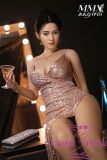 MMXDOLL 165cm F-cup Mengfei Head Full Silicone Sex Doll Realistic Makeup in Pink Sequin Dress