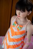 J-cute Doll Full Silicone Love Doll 149cm/4ft9 A-cup with Silicone Head AGD01 with new body makeup in Orange Striped Bikini