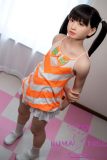J-cute Doll Full Silicone Love Doll 149cm/4ft9 A-cup with Silicone Head AGD01 with new body makeup in Orange Striped Bikini