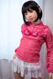 J-cute Doll Full Silicone Sex Doll 149cm/4ft9 A-cup AGD01 Head (Yuhoshi Make-up) with new body makeup in Pink Dress and White Skirt