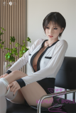 Houyu 158cm Elle Houyu & RZRDOLL collaboration product life-size full silicone love doll in Black and White Outfit