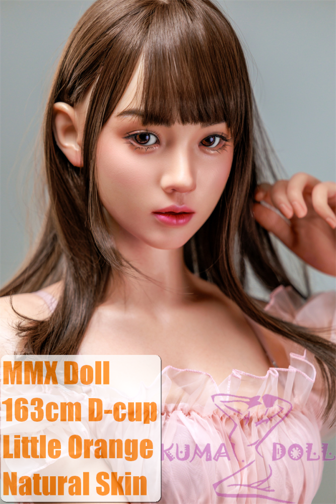 MMXDOLL 163cm D-cup Little Orange Head Realistic Makeup Silicone Love Doll  in Pink strapless dress