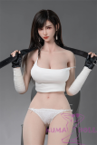 TOP-CYDOLL 168cm F-Cup Tilia Head Full Silicone Doll in Bold Black Hot Girl Outfit