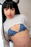 J-cute Doll Full Silicone Love Doll 149cm/4ft9 A-cup with Silicone Head AGD02紬 with new body makeup