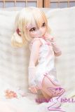 MW Girl Anime Sex Doll 70cm #010 Head – Chinese Style Mini Doll in Pink Qipao with Blonde Hair
