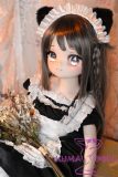MW Girl Anime Sex Doll 70cm #008 Head – Black-Haired Mini Doll in Cute Maid Outfit