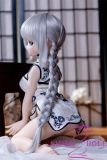 Side profile of MW Girl anime doll showing detailed facial makeup